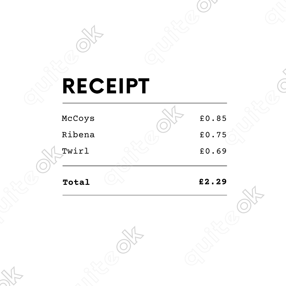 McCoys Ribena Twirl Comedy Receipt T-Shirt